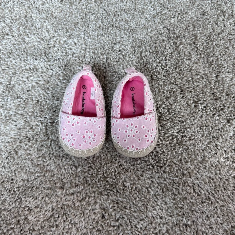 Baby girl shoes summer walker crawler shoes pink espadrille crochet size 1 - Picture 3 of 6